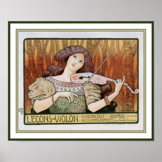 Poster Print: Violinunterricht von Paul Berthon (Vorne)