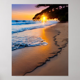 Poster Print Wall Art Tropischer Sonnenuntergang