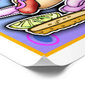 Poster, Prints - Pop Art Hot Dog mit Chips & a Dr. Poster (Ecke)