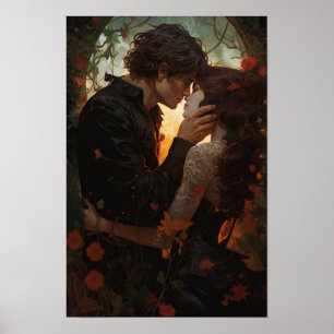 Poster - Prinz Charming und Prinzessin Liebeskuss