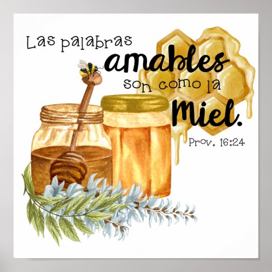 Poster Proverbios 16:24 en acuarelas (Vorne)