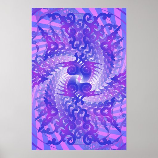Poster: Psychedelic Lila Spiral: Vector Art Poster (Vorne)