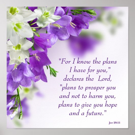 Poster—Purple Flowers-Vert-Jer 29:11 Poster (Vorne)