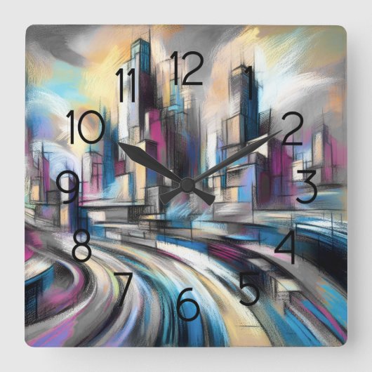 Poster Quadratische Wanduhr (Vorderseite)