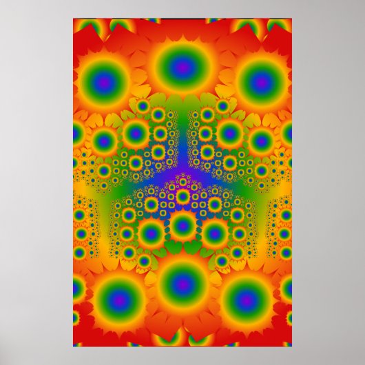 Poster: Rainbow Fraktal Explosions: Vector Art Poster (Vorne)