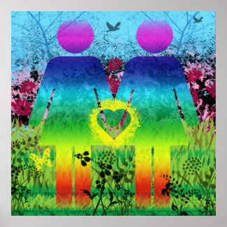 Poster Rainbow Grunge Liebe Abstrakt