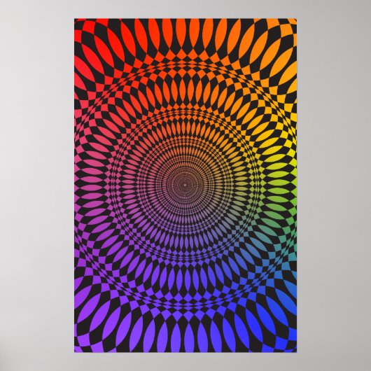 Poster: Rainbow Vertigo: Psychedelisch Abstrakt Poster (Vorne)