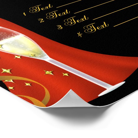 Poster Red Cocktail Menü Canvas Print (Ecke)