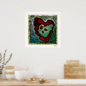 Poster - Red Ink Bleart Heart (Küche)