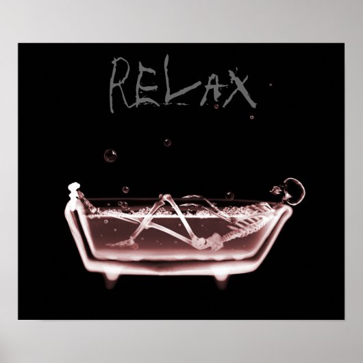 Poster- Red Relax X-Ray Skeleton Bath Time Poster (Vorne)