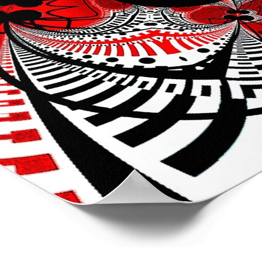 Poster Red Ventra Drehung Abstrakte Kunst (Ecke)