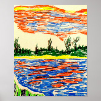 Poster: Reflektive Sicht auf den Himmel und das Me Poster