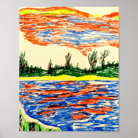 Poster: Reflektive Sicht auf den Himmel und das Me Poster (Vorne)