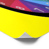 Poster Regenbogenuhr mit Herzzeit bis Liebe (Ecke)