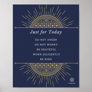 Poster. Reiki Prets, Gold & Blue, Englisch, 8x10 Poster