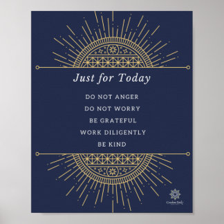 Poster. Reiki Prets, Gold & Blue, Englisch, 8x10 Poster