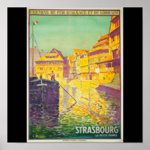Poster-Reise im Stil der Vergangenheit-Straßburg Poster