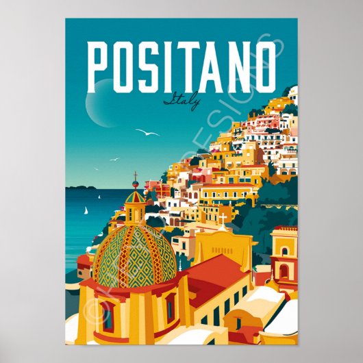 Poster - Reise zur Insel Positano (Vorne)