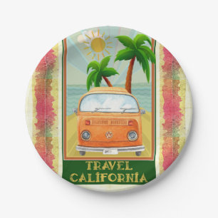 Poster: Reisen California Paper Plate Pappteller