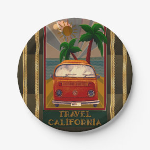 Poster: Reisen California Paper Plate Pappteller