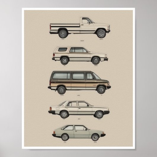 Poster Retro Vintage Cars Download Print (Vorne)
