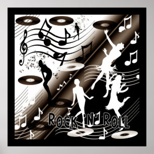 Poster Rock 'N' Roll Dance Music