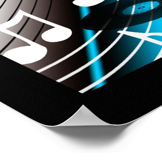 Poster Rock 'N' Roll Dance Music Blue (Ecke)