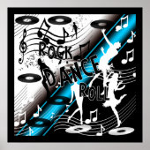 Poster Rock 'N' Roll Dance Music Blue (Vorne)