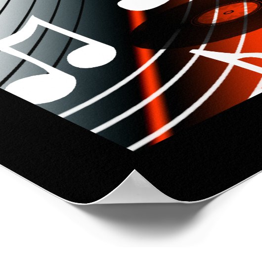 Poster Rock 'N' Roll Dance Music Red (Ecke)