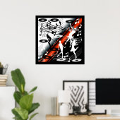 Poster Rock 'N' Roll Dance Music Red (Heimbüro)