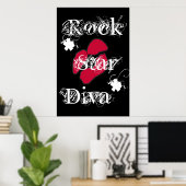 Poster "Rock Star Diva in Black" (Heimbüro)