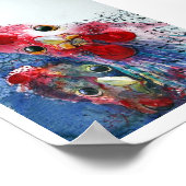 Poster - Rooster und Hen in Aquarellen (Ecke)