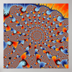 Poster Rote Blaue Flammen
