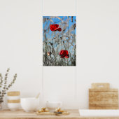 Poster Rote Mohnblume - Himmelwärts blühend (Küche)
