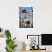 Poster Rote Mohnblume - Himmelwärts blühend (Heimbüro)