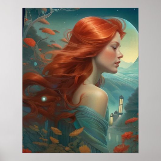 Poster - Rothaarige Frau (Vorne)