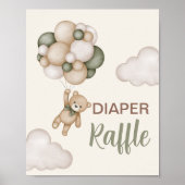 Póster Rótulo Teddy Bear Diaper Raffle Poster (Vorne)