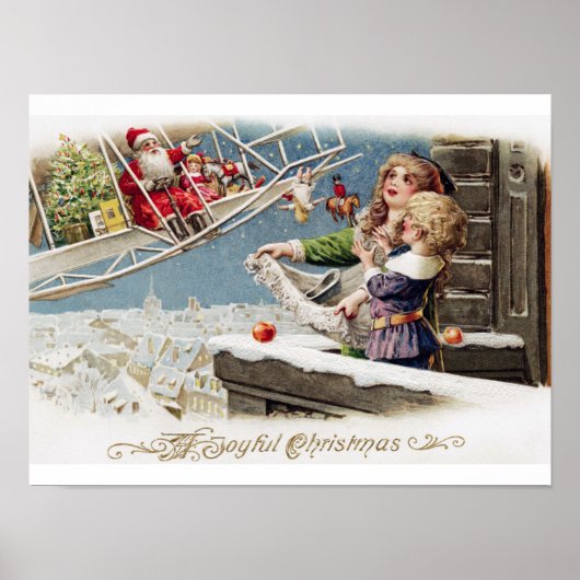 Poster Santa Claus Kinder Weihnachten Vintag (Vorne)