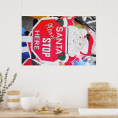 Poster Santa & Stopp Hier Unterschreiben (Küche)