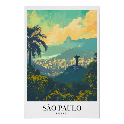 Poster Sao Paulo Vintage Reise (Vorderseite)