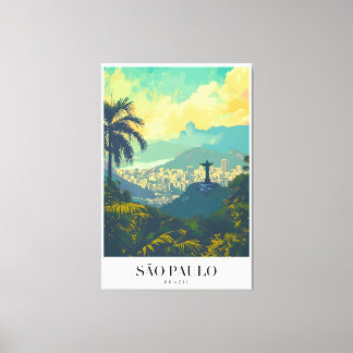 Poster Sao Paulo Vintage Reise Leinwanddruck