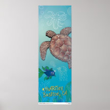 Poster - Schildkrötenschwimmer - Buellton.Art