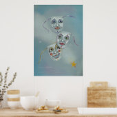 Poster, schöne Kunst - Glückspilze Poster (Küche)