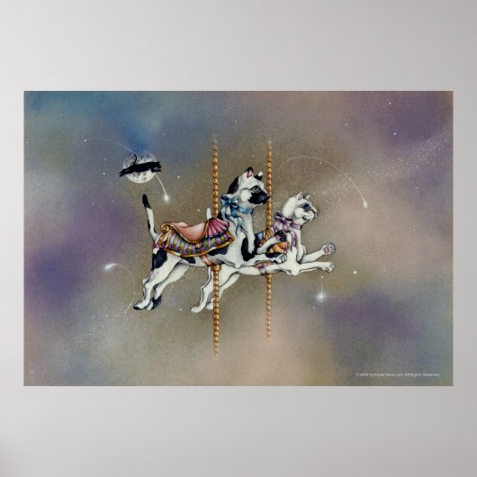 Poster, schöne Kunst - Karussellkatzen Poster (Vorne)