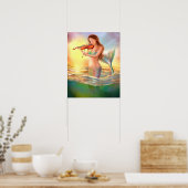 Poster Schöne Meerjungfrau spielt Violine (Küche)