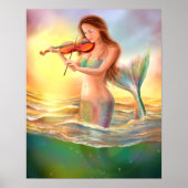 Poster Schöne Meerjungfrau spielt Violine (Vorne)