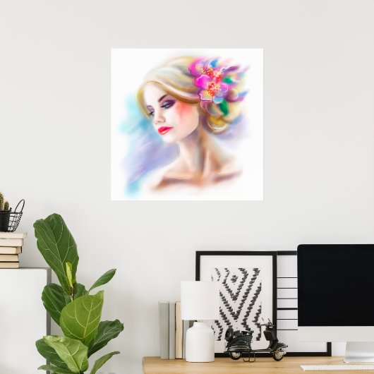 Poster schöne Porträtmode (Heimbüro)