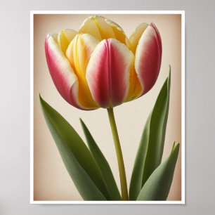Poster Schöne Tulip Blume Wand an Wand