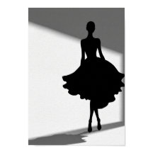 Poster Schwarz-Weiß-Mode-Silhouette