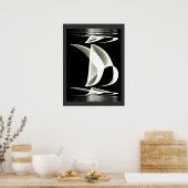 Poster Schwarz-Weiß-Stil Reflexion 2 (Küche)